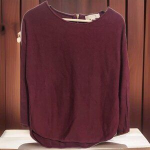 Michael Kors Burgundy Zipper‎ Detail Knit Sweater Size Large Spring